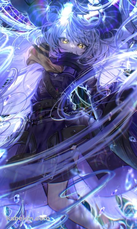 長い髪で攻撃するかっこいいラプラス・ダークネス / ホロライブ / バーチャルYouTuber / VtuberのAndroidの壁紙(480px x 800px) スマホ用