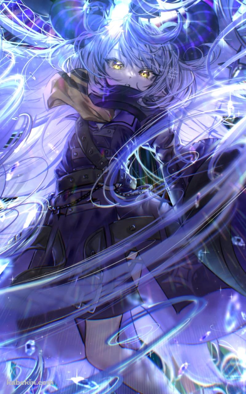 長い髪で攻撃するかっこいいラプラス・ダークネス / ホロライブ / バーチャルYouTuber / VtuberのAndroidの壁紙(800px x 1280px) スマホ用