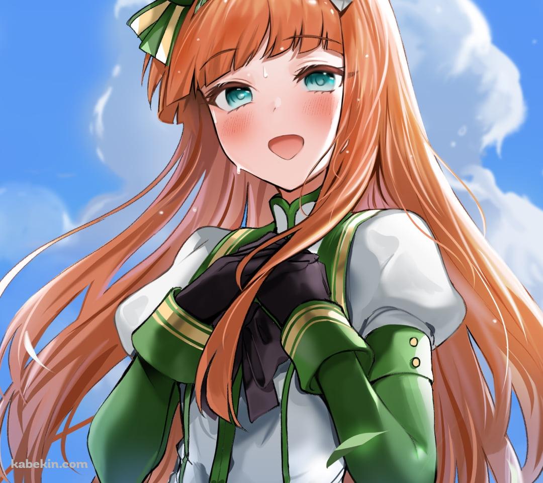 舞い散る木の葉の中、胸に手をあてるサイレンススズカ / ウマ娘プリティーダービーのAndroidの壁紙(1080px x 960px) スマホ用