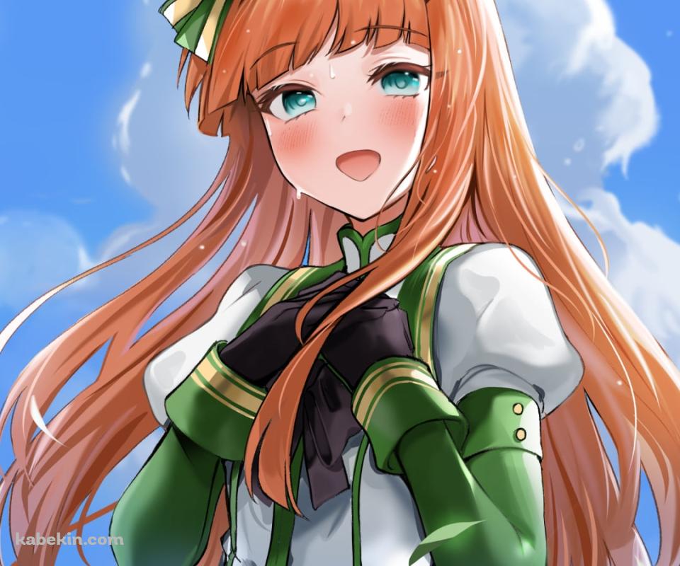 舞い散る木の葉の中、胸に手をあてるサイレンススズカ / ウマ娘プリティーダービーのAndroidの壁紙(960px x 800px) スマホ用