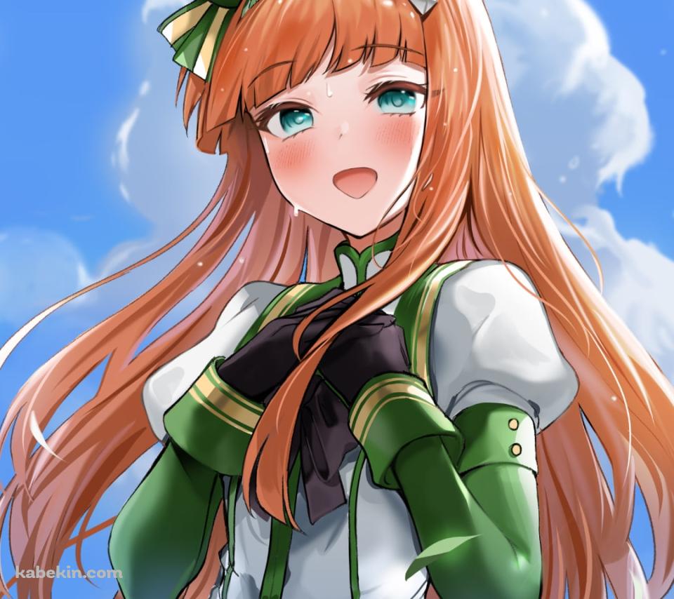 舞い散る木の葉の中、胸に手をあてるサイレンススズカ / ウマ娘プリティーダービーのAndroidの壁紙(960px x 854px) スマホ用
