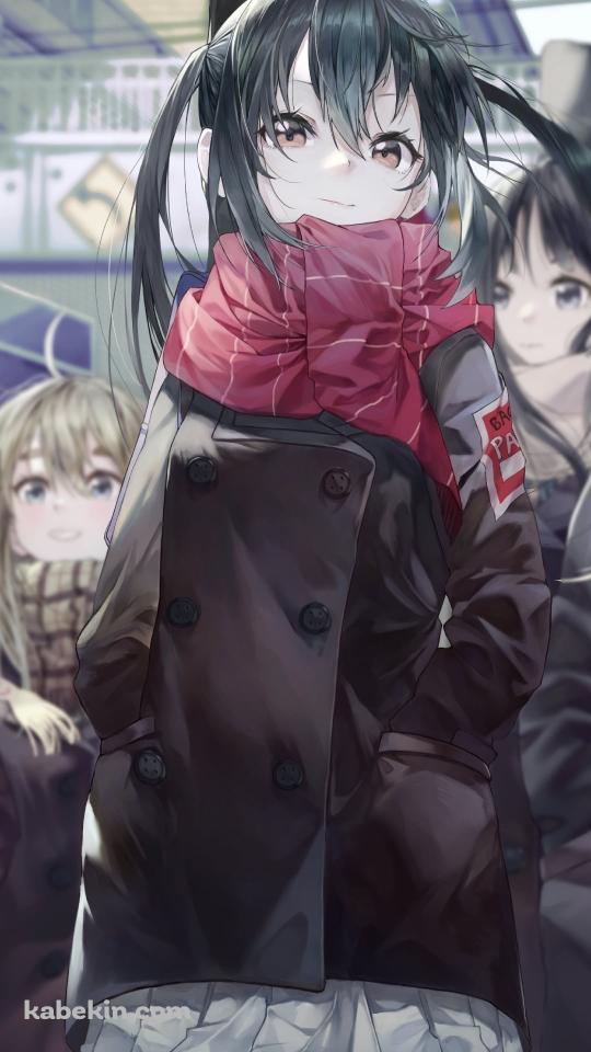 登校中の秋山澪、平沢唯、中野梓、琴吹紬、田井中律 / けいおん!のAndroidの壁紙(540px x 960px) スマホ用