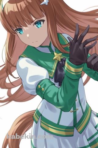 黒いグローブを装着するかっこいいサイレンススズカ / ウマ娘プリティーダービーのAndroidの壁紙(320px x 480px) スマホ用