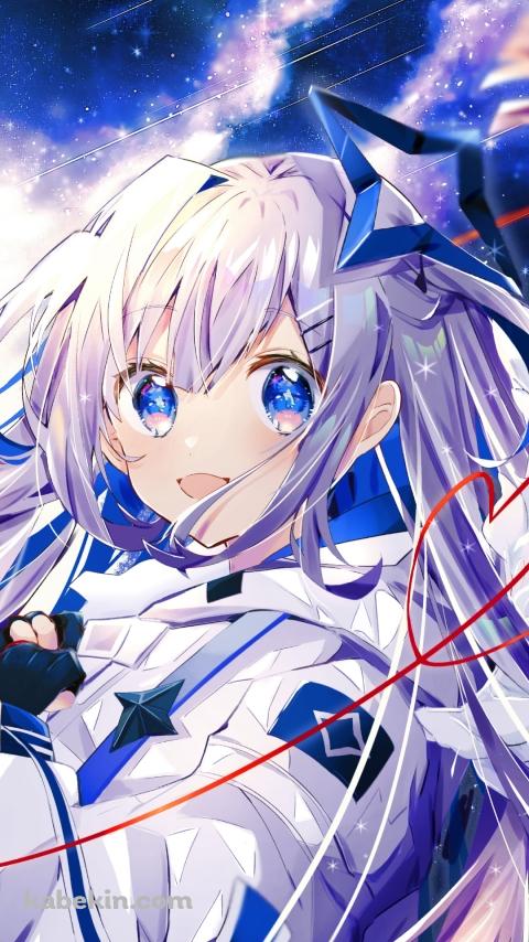 線形の赤いハートと天音かなた / ホロライブ / バーチャルYouTuber / VtuberのAndroidの壁紙(480px x 854px) スマホ用