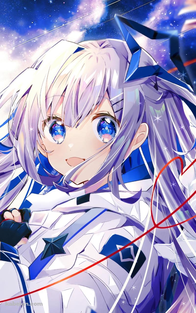 線形の赤いハートと天音かなた / ホロライブ / バーチャルYouTuber / VtuberのAndroidの壁紙(800px x 1280px) スマホ用