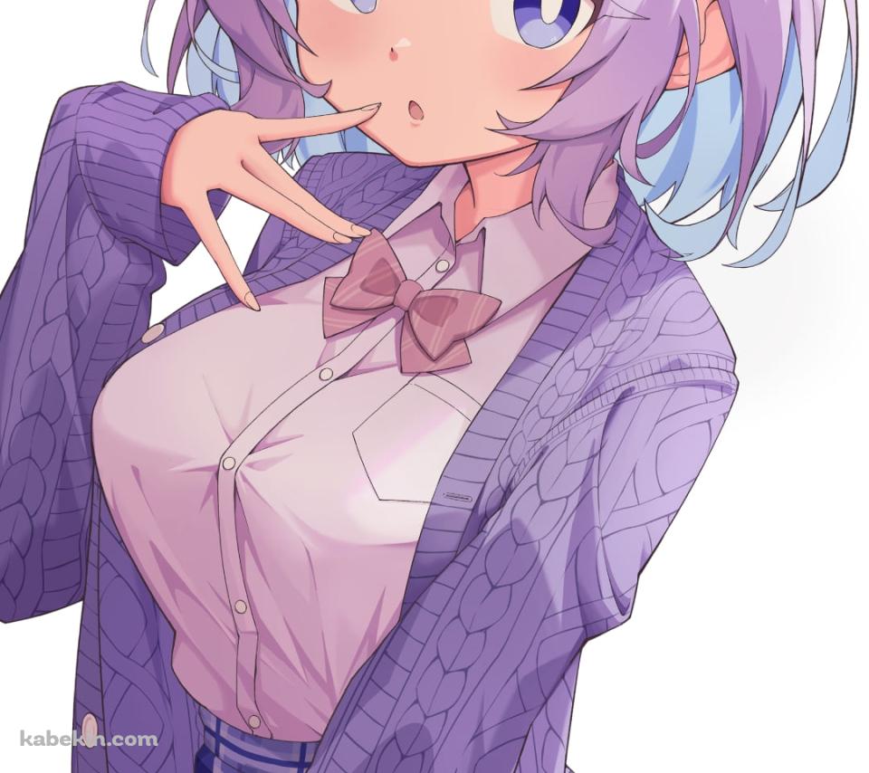紫コーデの洋服を着た可愛いヌン・ボラ / にじさんじ / バーチャルYouTuber / VtuberのAndroidの壁紙(960px x 854px) スマホ用