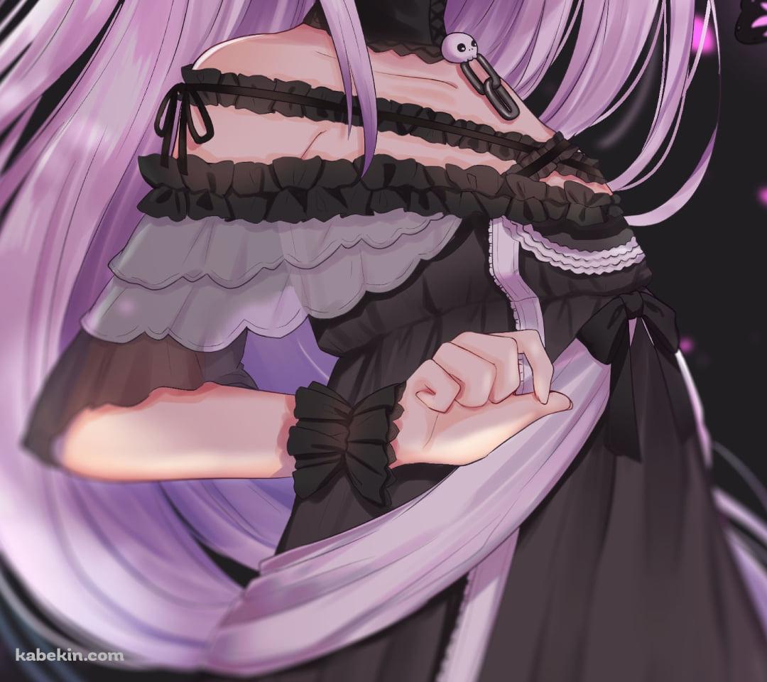 紫の髪色のクールな潤羽るしあ / ホロライブ / バーチャルYouTuber / VtuberのAndroidの壁紙(1080px x 960px) スマホ用