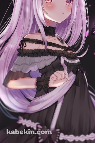 紫の髪色のクールな潤羽るしあ / ホロライブ / バーチャルYouTuber / VtuberのAndroidの壁紙(320px x 480px) スマホ用