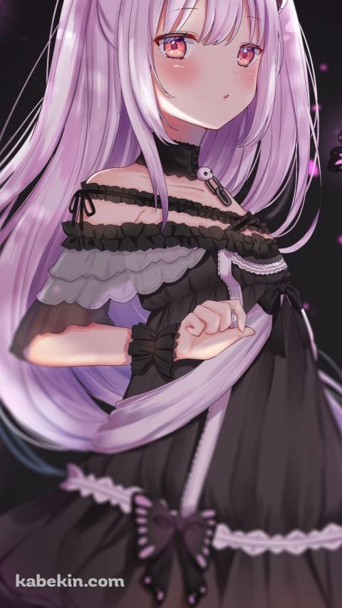 紫の髪色のクールな潤羽るしあ / ホロライブ / バーチャルYouTuber / VtuberのAndroidの壁紙(480px x 854px) スマホ用