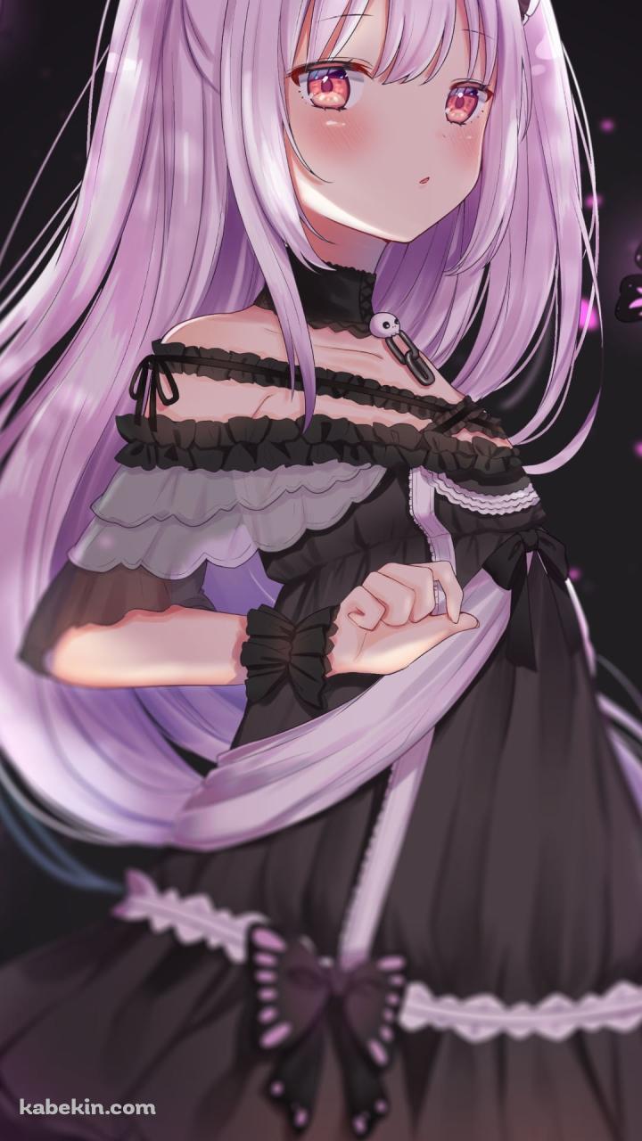 紫の髪色のクールな潤羽るしあ / ホロライブ / バーチャルYouTuber / VtuberのAndroidの壁紙(720px x 1280px) スマホ用