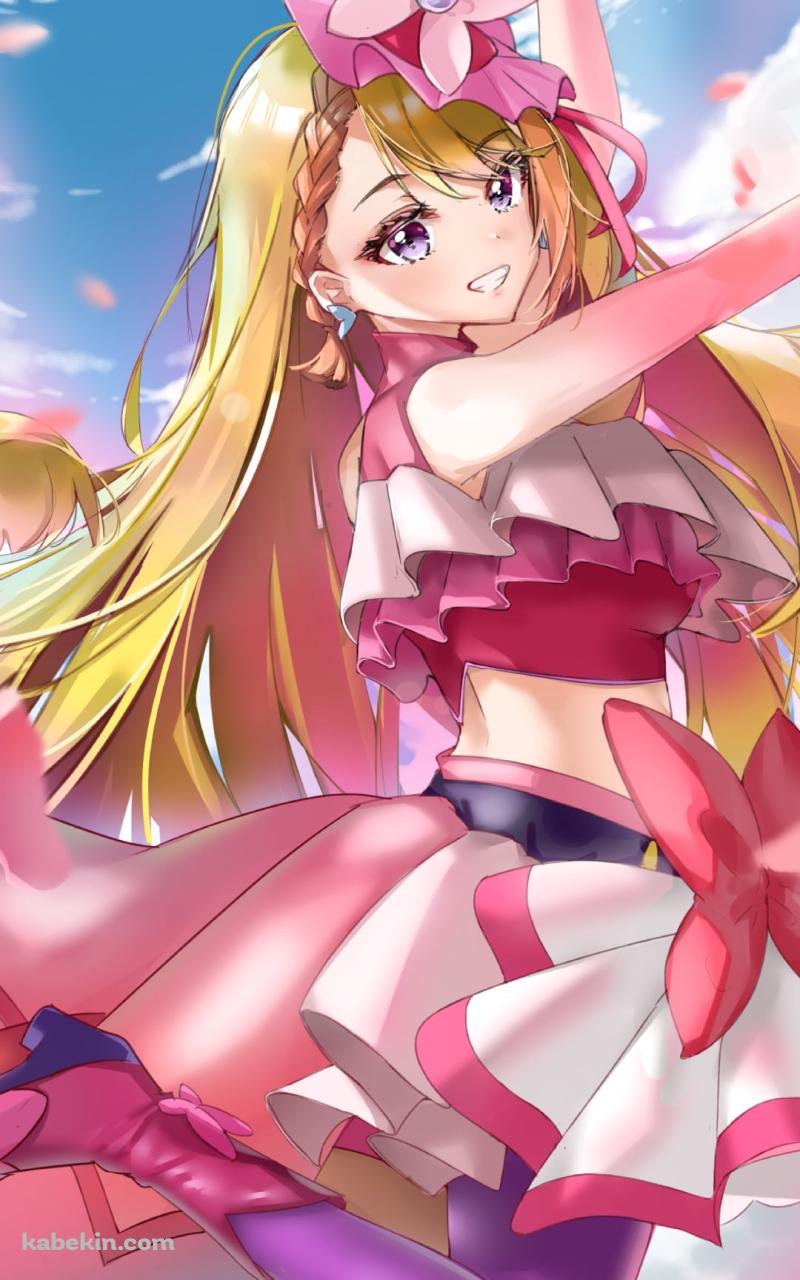 青空とキュアバタフライ / 聖あげは / ひろがるスカイ!プリキュアのAndroidの壁紙(800px x 1280px) スマホ用