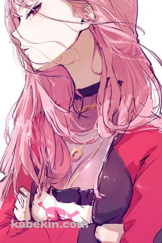 腕を組みこちらを横目で見るかっこいい森カリオペ / ホロライブ / バーチャルYouTuber / VtuberのAndroidの壁紙(320px x 480px) スマホ用