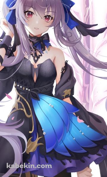 大きな刀を逆手で持つ可愛い刻晴 / 原神のAndroidの壁紙(360px x 592px) スマホ用