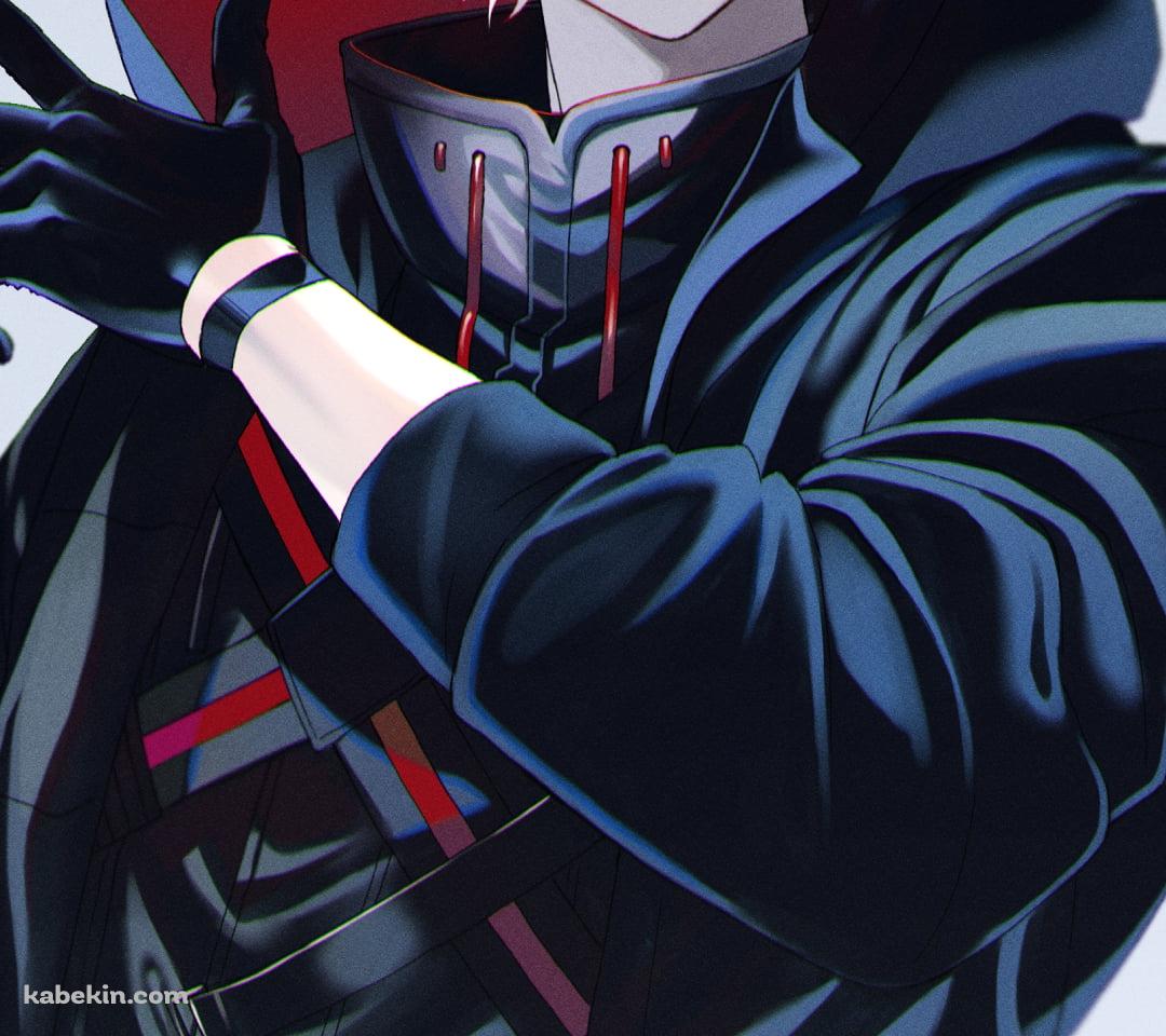 フード付きの黒い洋服を着てポーズを取る葛葉（くずは） / にじさんじ / バーチャルYouTuber / VtuberのAndroidの壁紙(1080px x 960px) スマホ用