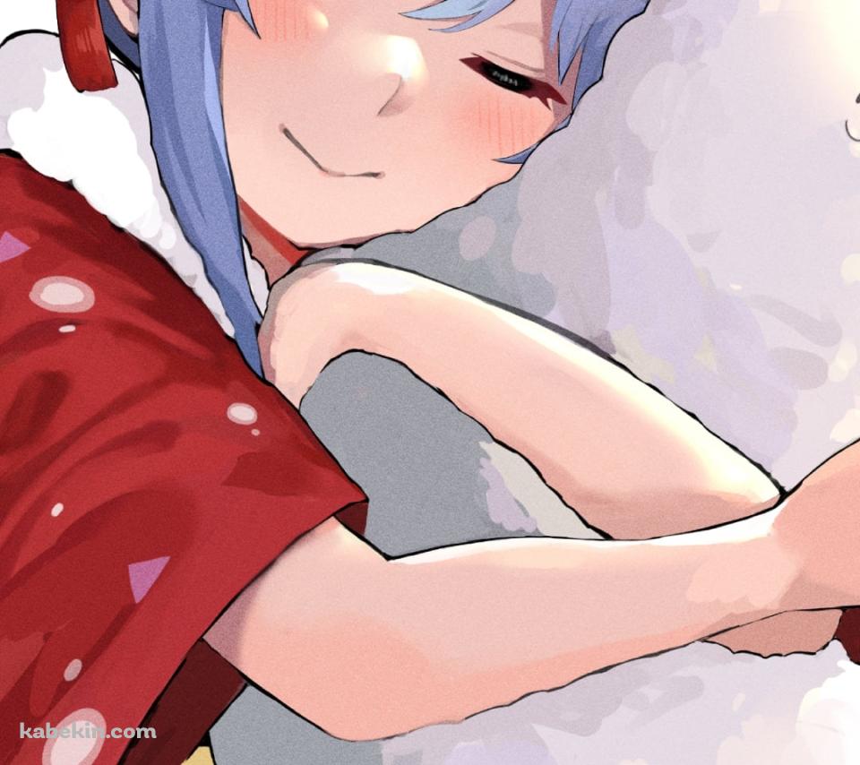 ドンちゃんに抱き着きウィンクをする可愛い兎田ぺこら / ホロライブ / バーチャルYouTuber / VtuberのAndroidの壁紙(960px x 854px) スマホ用