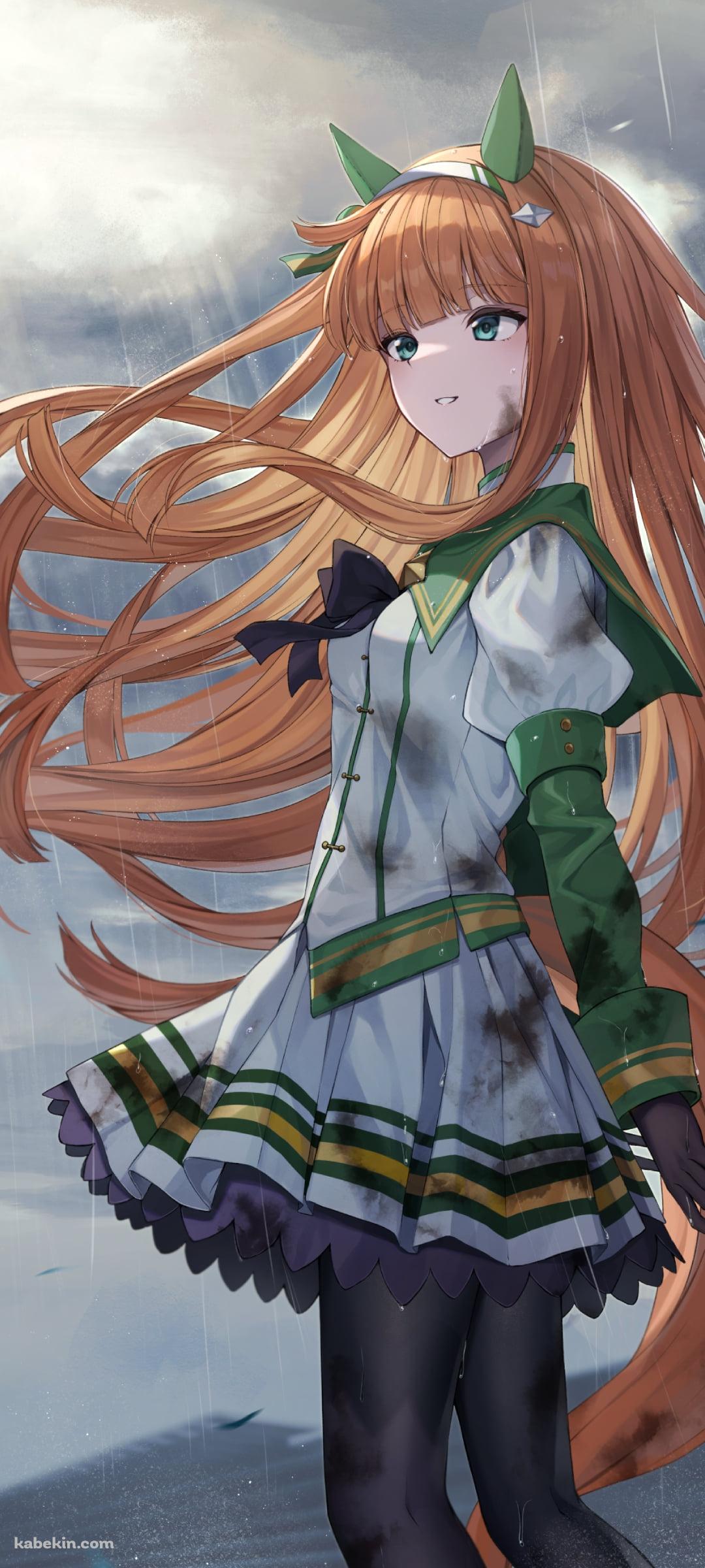 雨の中、汚れた服を着て佇むサイレンススズカ / ウマ娘プリティーダービーのAndroidの壁紙(1080px x 2400px) スマホ用