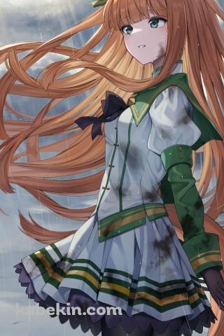 雨の中、汚れた服を着て佇むサイレンススズカ / ウマ娘プリティーダービーのAndroidの壁紙(320px x 480px) スマホ用