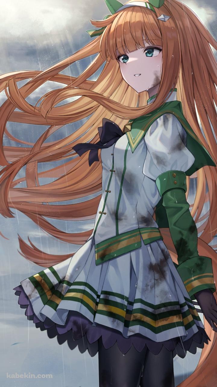 雨の中、汚れた服を着て佇むサイレンススズカ / ウマ娘プリティーダービーのAndroidの壁紙(720px x 1280px) スマホ用
