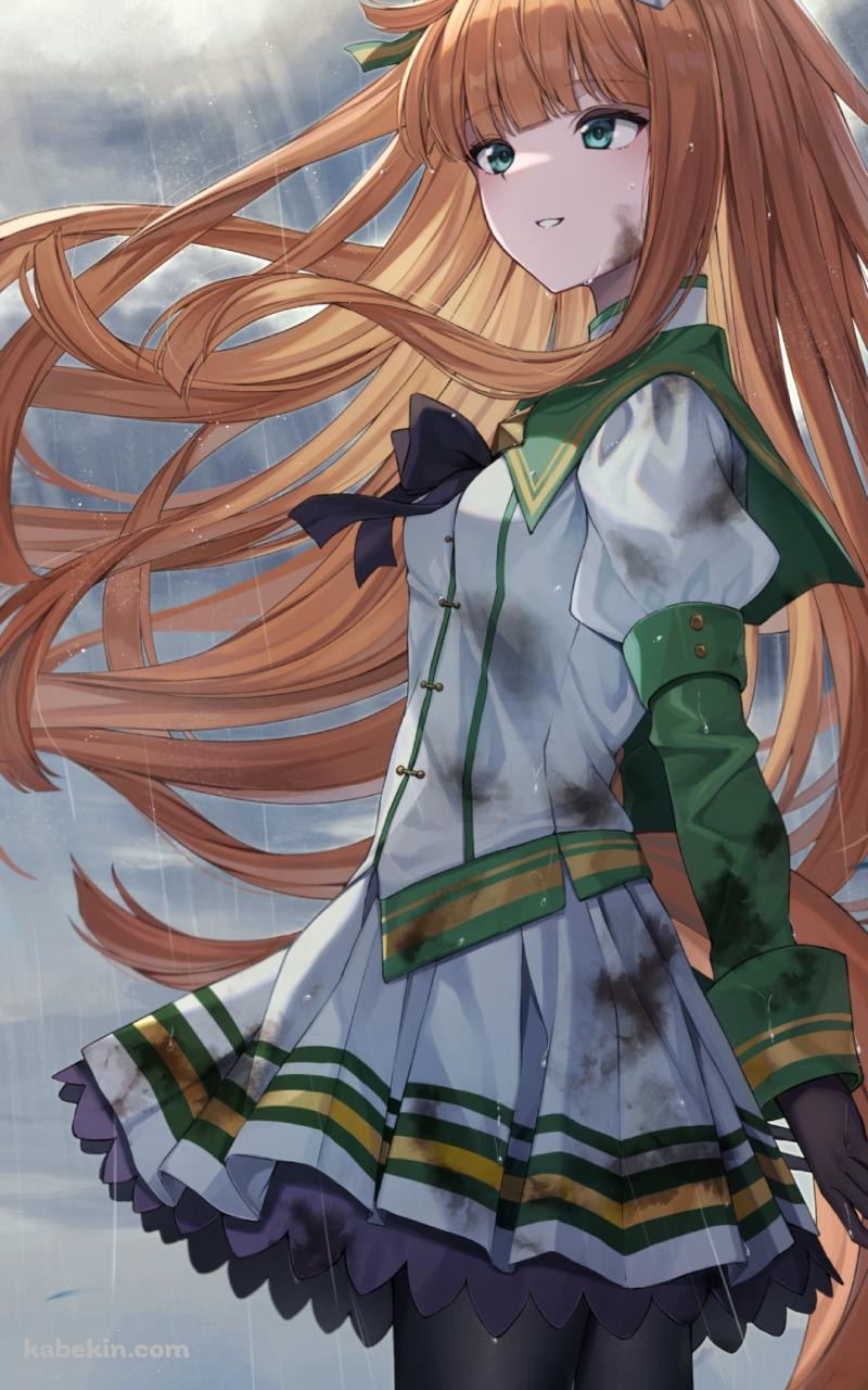 雨の中、汚れた服を着て佇むサイレンススズカ / ウマ娘プリティーダービーのAndroidの壁紙(800px x 1280px) スマホ用