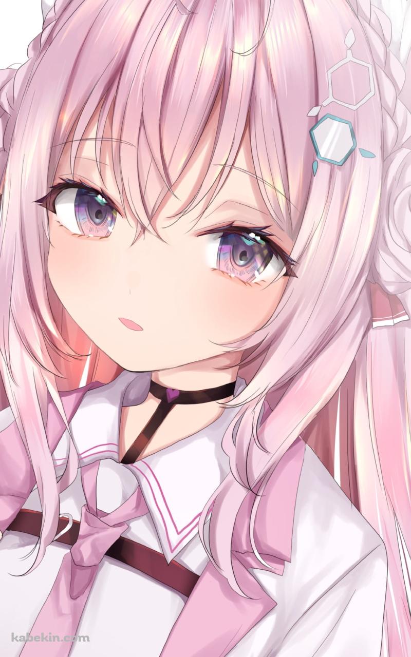頬を赤らめてこちらを見る博衣こより / ハート / ホロライブ / バーチャルYouTuber / VtuberのAndroidの壁紙(800px x 1280px) スマホ用