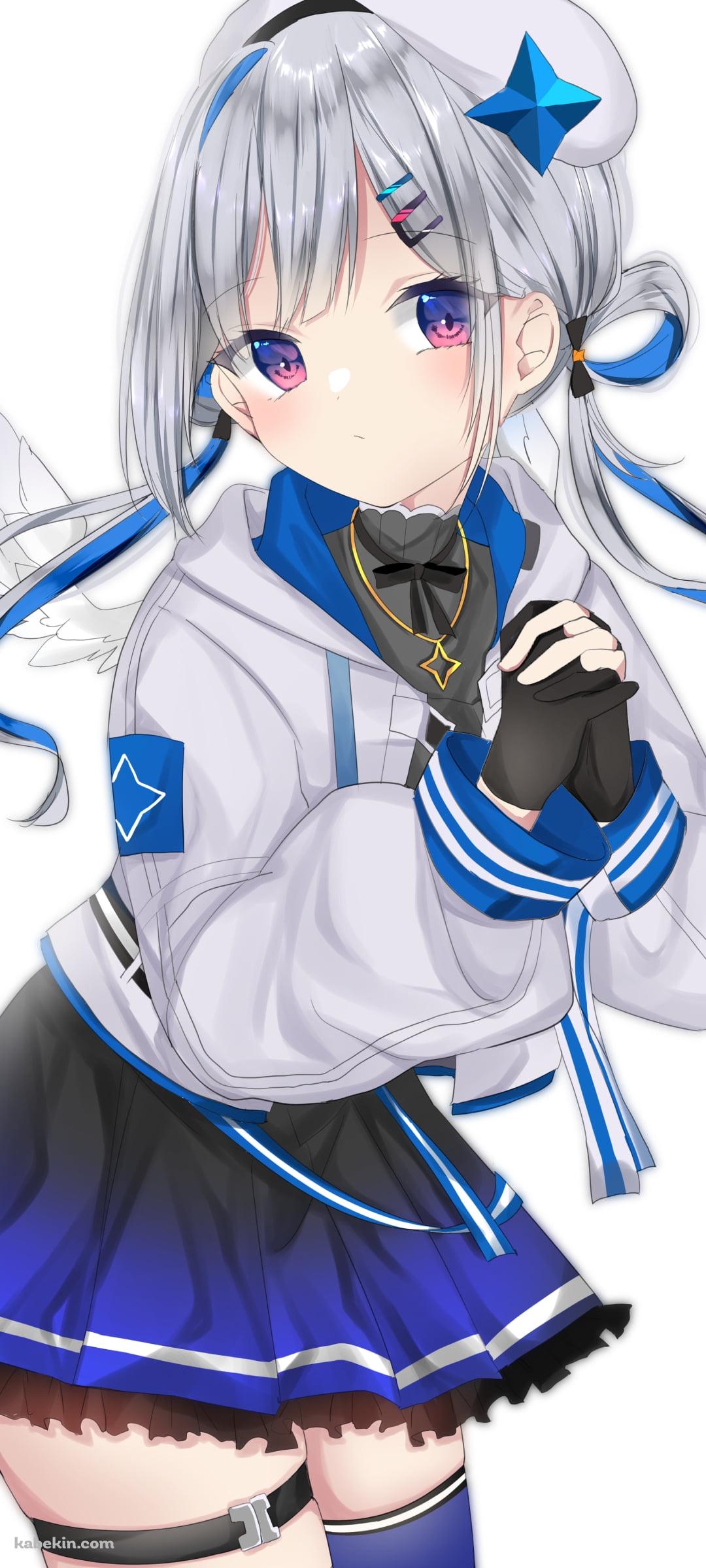 お願いポーズをする可愛い天音かなた / ホロライブ / バーチャルYouTuber / VtuberのAndroidの壁紙(1080px x 2400px) スマホ用