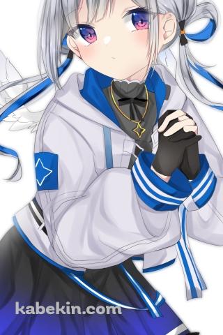 お願いポーズをする可愛い天音かなた / ホロライブ / バーチャルYouTuber / VtuberのAndroidの壁紙(320px x 480px) スマホ用