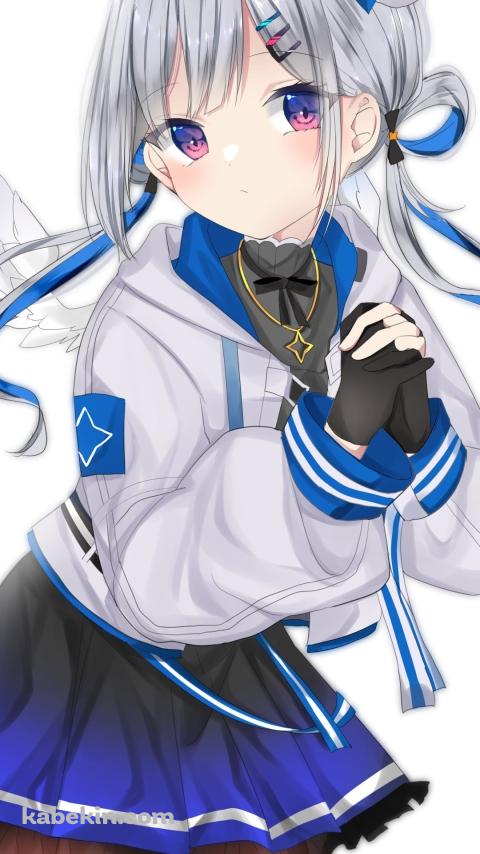 お願いポーズをする可愛い天音かなた / ホロライブ / バーチャルYouTuber / VtuberのAndroidの壁紙(480px x 854px) スマホ用