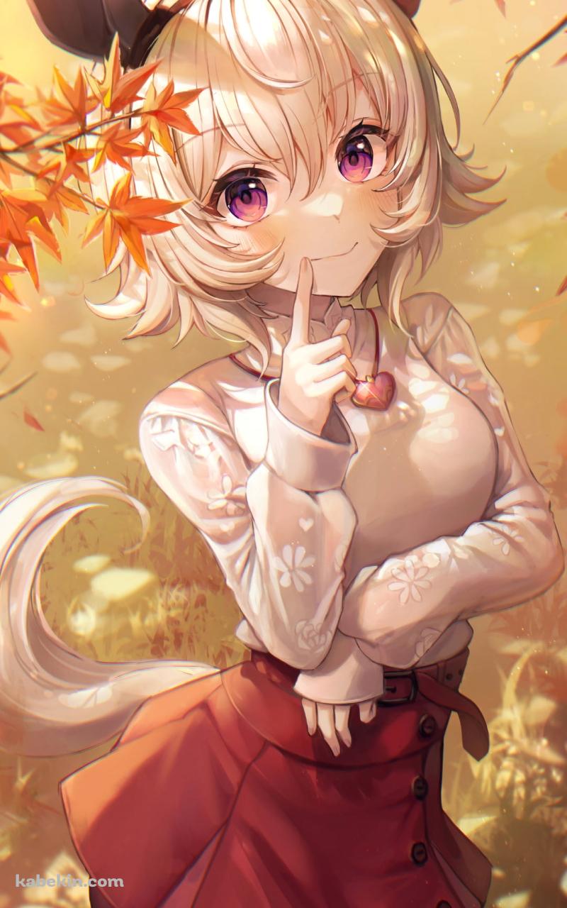 紅葉を眺めるカレンチャン / ウマ娘プリティーダービーのAndroidの壁紙(800px x 1280px) スマホ用
