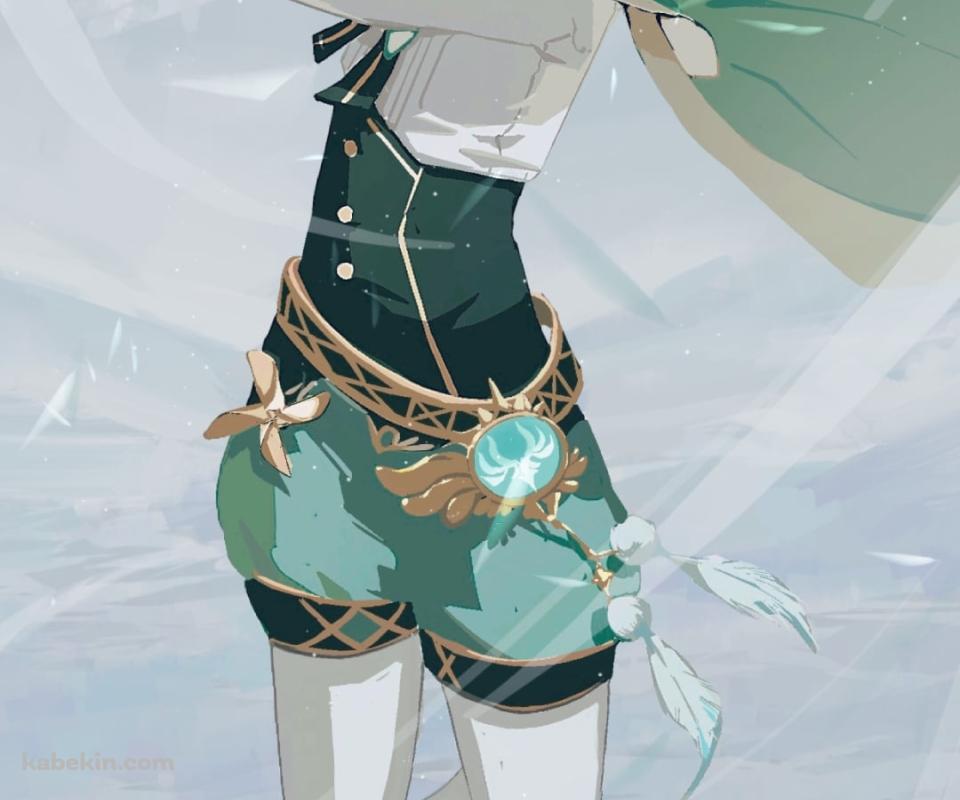 風が舞う中で目をつぶるウェンティ / 原神のAndroidの壁紙(960px x 800px) スマホ用