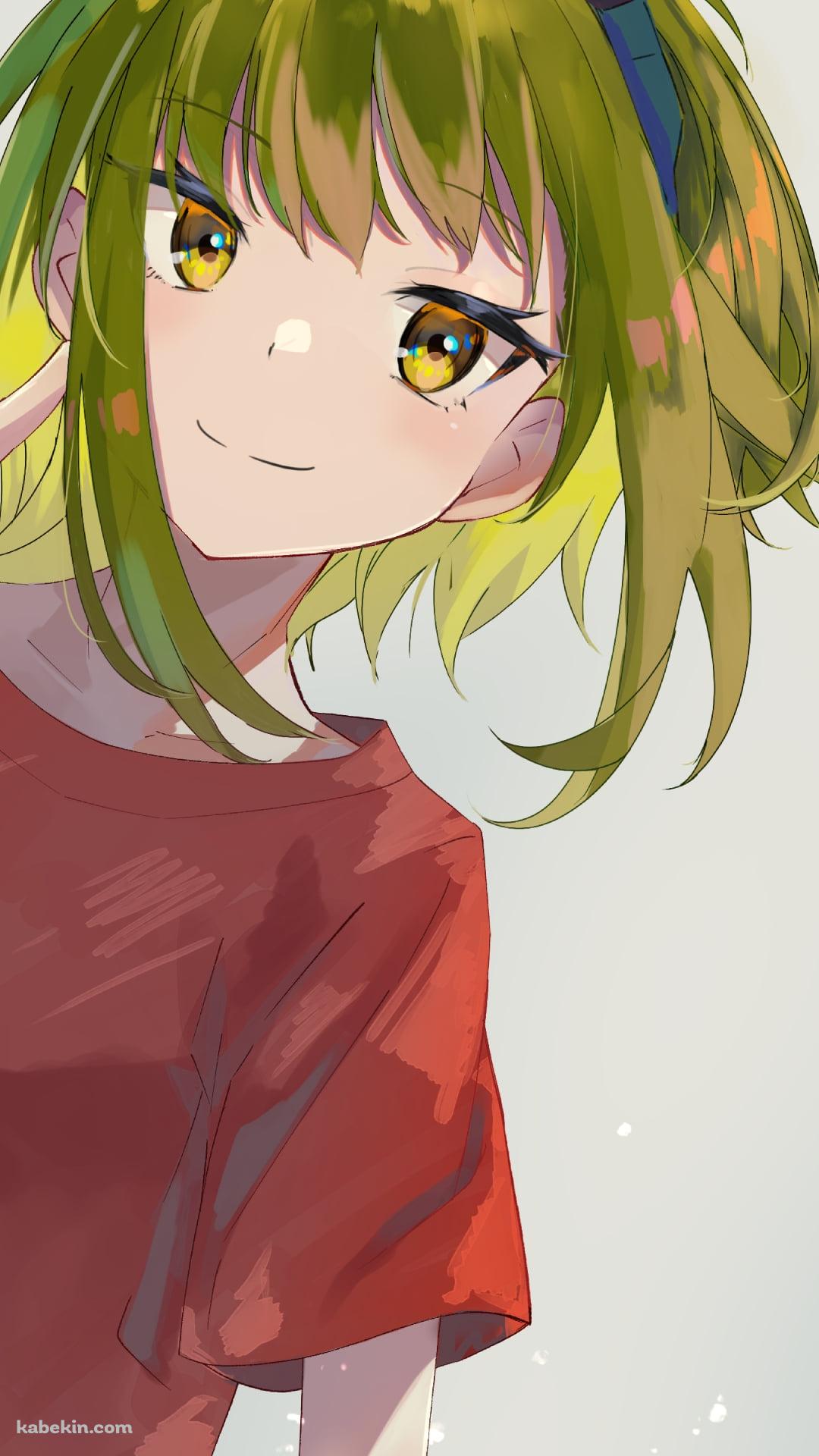 笑顔でガッツポーズするグミ / gumi / ボカロ / ボーカロイドのAndroidの壁紙(1080px x 1920px) スマホ用