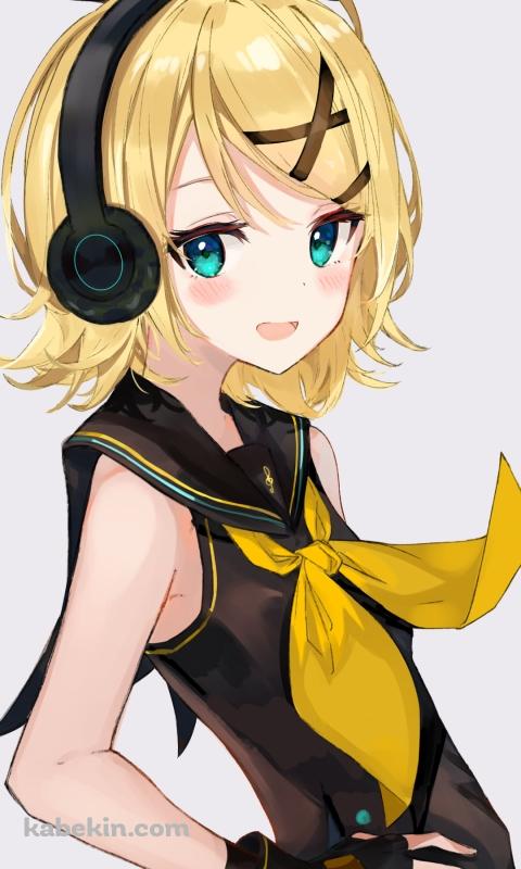 腰に手をあてて告白する鏡音リン / ボカロ / ボーカロイドのAndroidの壁紙(480px x 800px) スマホ用