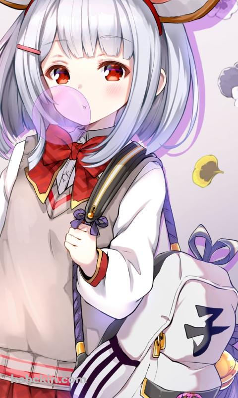 ガム風船を膨らます可愛いビカラ / グラブル / グランブルーファンタジーのAndroidの壁紙(480px x 800px) スマホ用