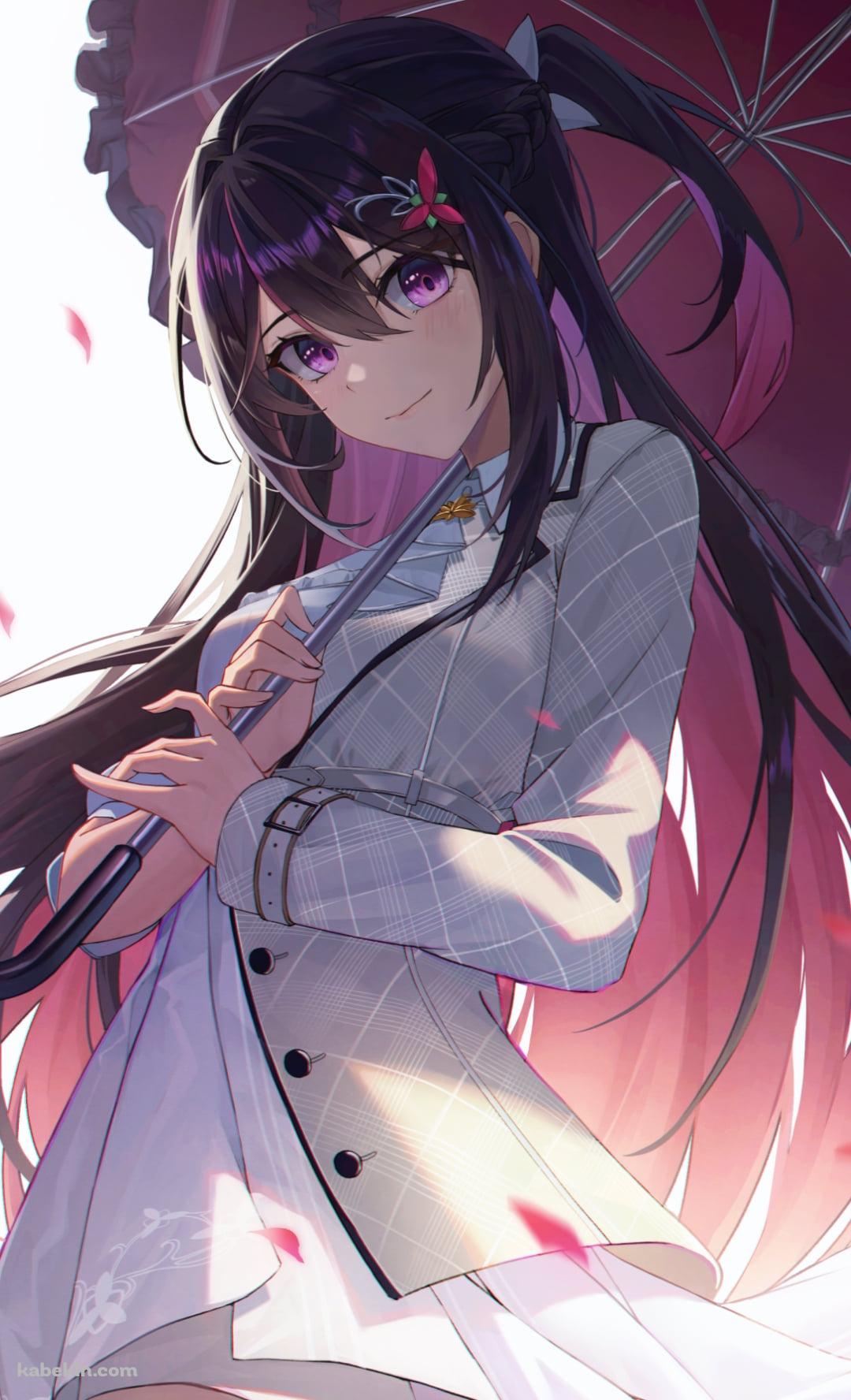 赤い日傘をさすAZKi / ホロライブ / バーチャルYouTuber / VtuberのAndroidの壁紙(1080px x 1776px) スマホ用