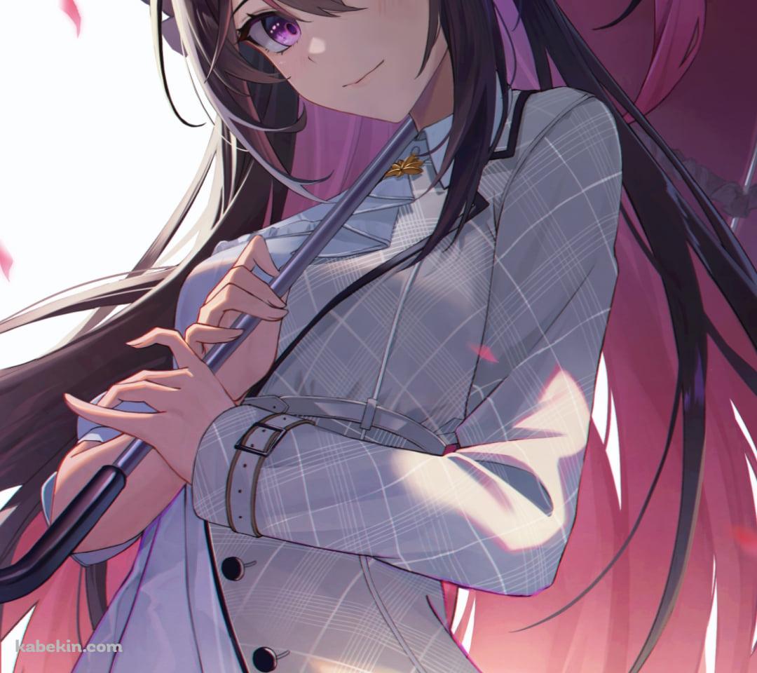 赤い日傘をさすAZKi / ホロライブ / バーチャルYouTuber / VtuberのAndroidの壁紙(1080px x 960px) スマホ用