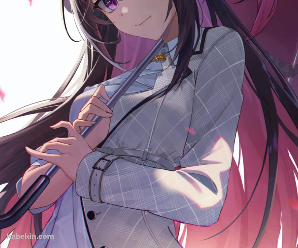 赤い日傘をさすAZKi / ホロライブ / バーチャルYouTuber / VtuberのAndroidの壁紙(960px x 800px) スマホ用