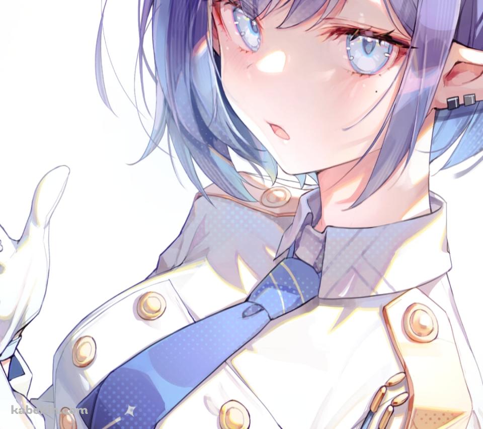 白い手袋をはめる可愛い扇喜アオイ（おきあおい） / ブルアカ / ブルーアーカイブのAndroidの壁紙(960px x 854px) スマホ用