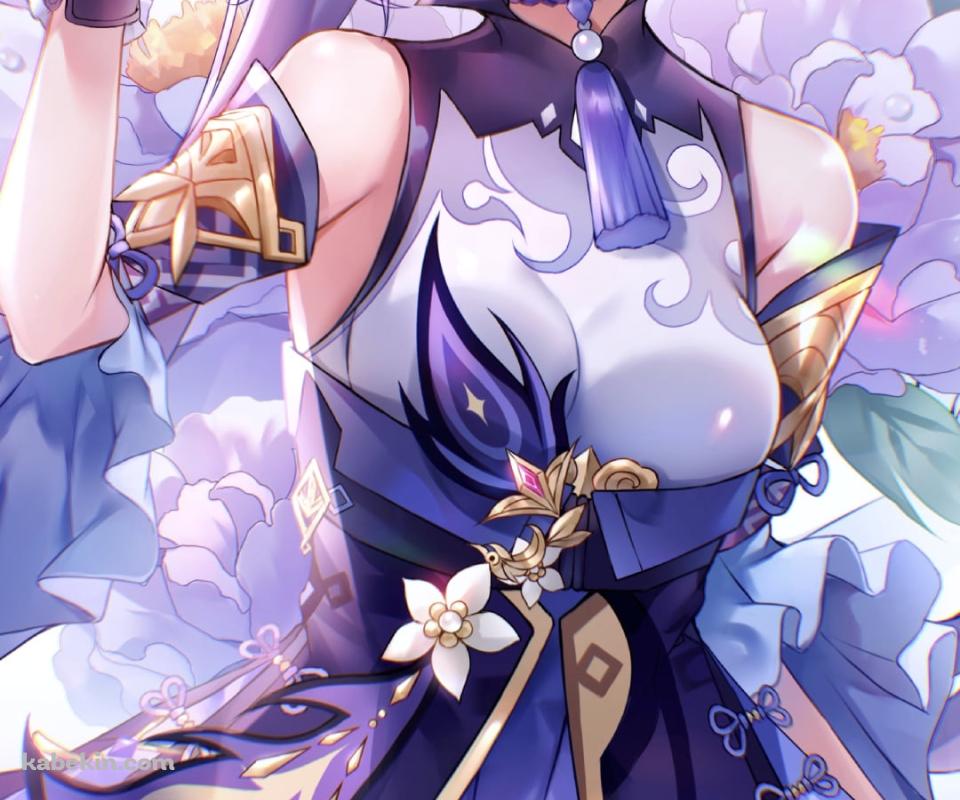 チョコッとポーズをする可愛い刻晴 / 原神のAndroidの壁紙(960px x 800px) スマホ用