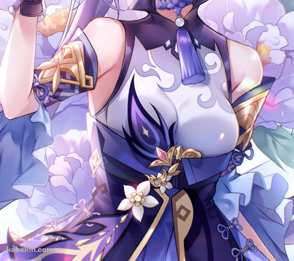 チョコッとポーズをする可愛い刻晴 / 原神のAndroidの壁紙(960px x 854px) スマホ用