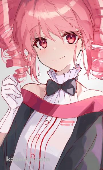 ピンクの巻き髪の可愛い重音テト / ボカロ / ボーカロイドのAndroidの壁紙(360px x 592px) スマホ用