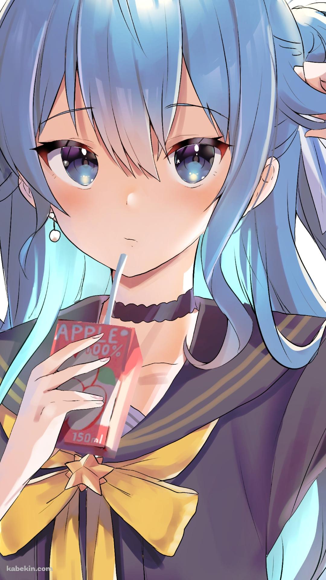 リンゴジュースを飲む星街すいせい / ホロライブ / バーチャルYouTuber / VtuberのAndroidの壁紙(1080px x 1920px) スマホ用