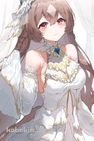 白いドレスを着た可愛いサトノダイヤモンド / ウマ娘プリティーダービーのAndroidの壁紙(320px x 480px) スマホ用