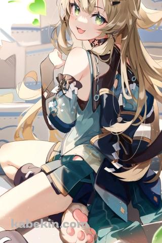引っ越しの準備をしている可愛い綺良々 / 原神のAndroidの壁紙(320px x 480px) スマホ用