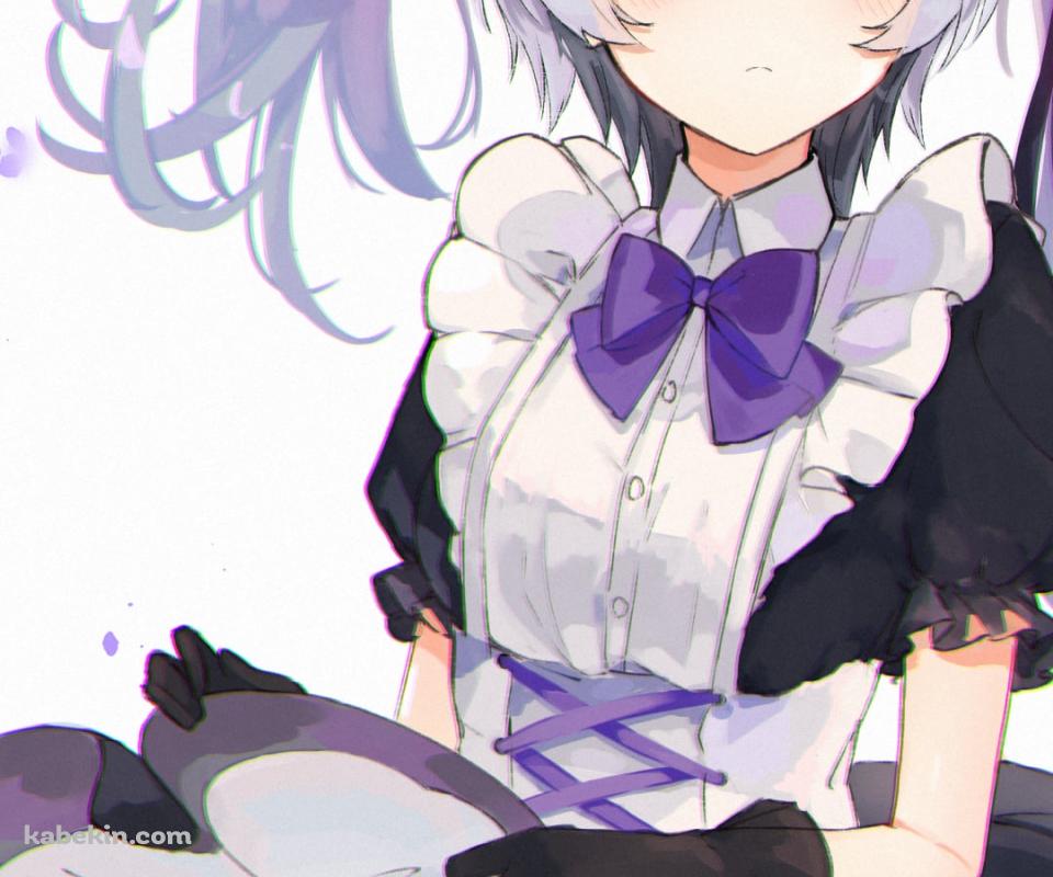 メイド姿で座っているflower / ボカロ / ボーカロイドのAndroidの壁紙(960px x 800px) スマホ用