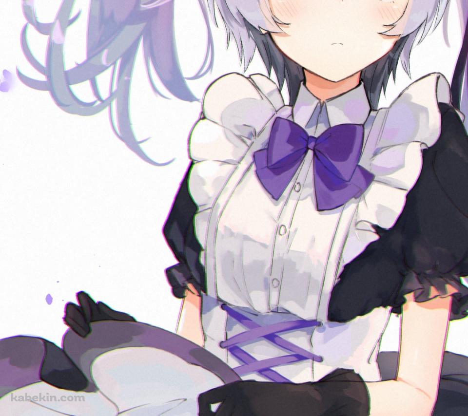メイド姿で座っているflower / ボカロ / ボーカロイドのAndroidの壁紙(960px x 854px) スマホ用