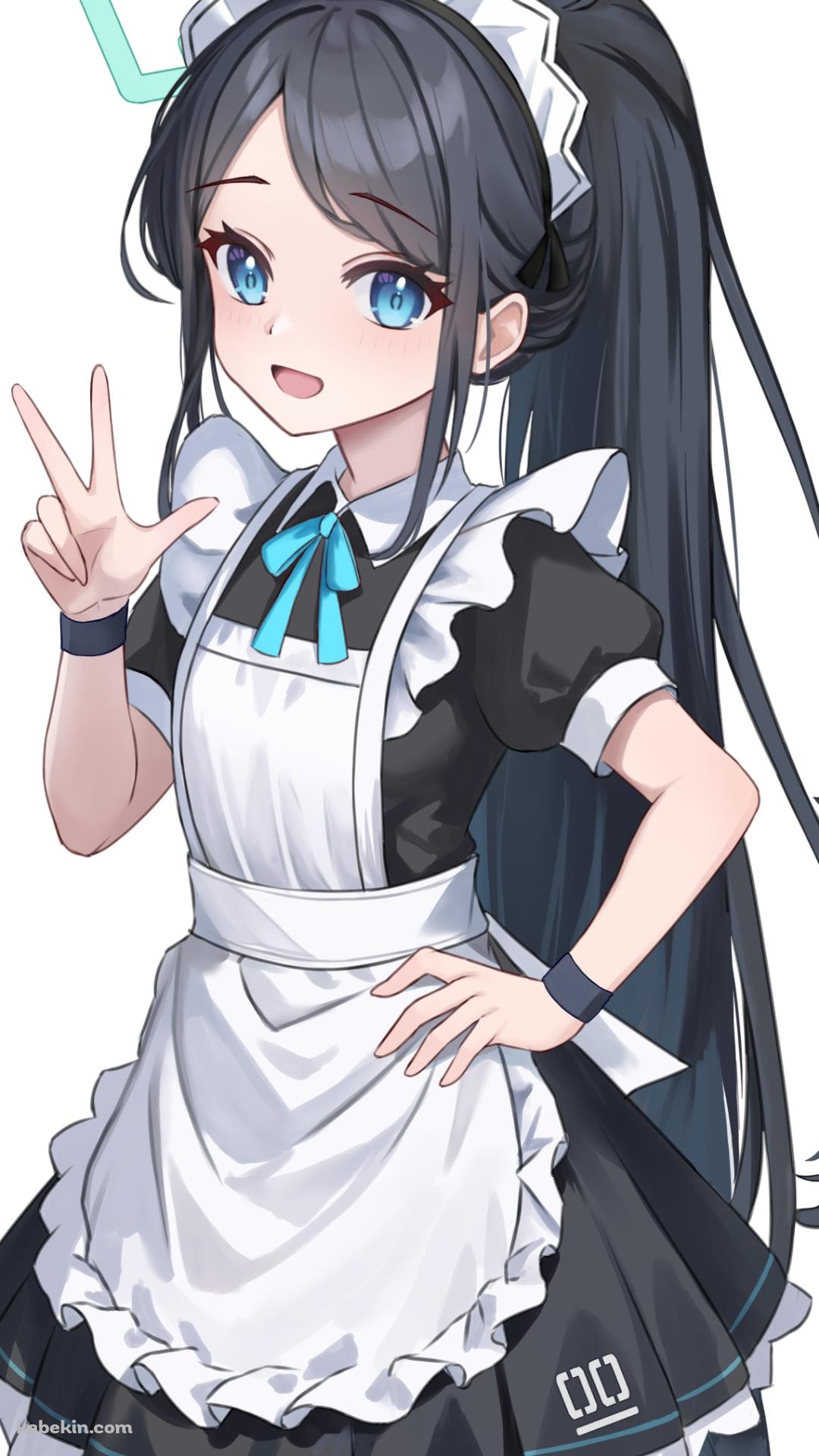 笑顔でVサインをする天童アリス / ブルアカ / ブルーアーカイブのAndroidの壁紙(1080px x 1920px) スマホ用