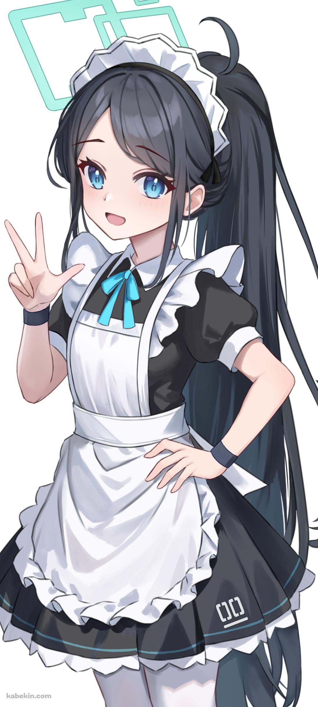 笑顔でVサインをする天童アリス / ブルアカ / ブルーアーカイブのAndroidの壁紙(1080px x 2400px) スマホ用