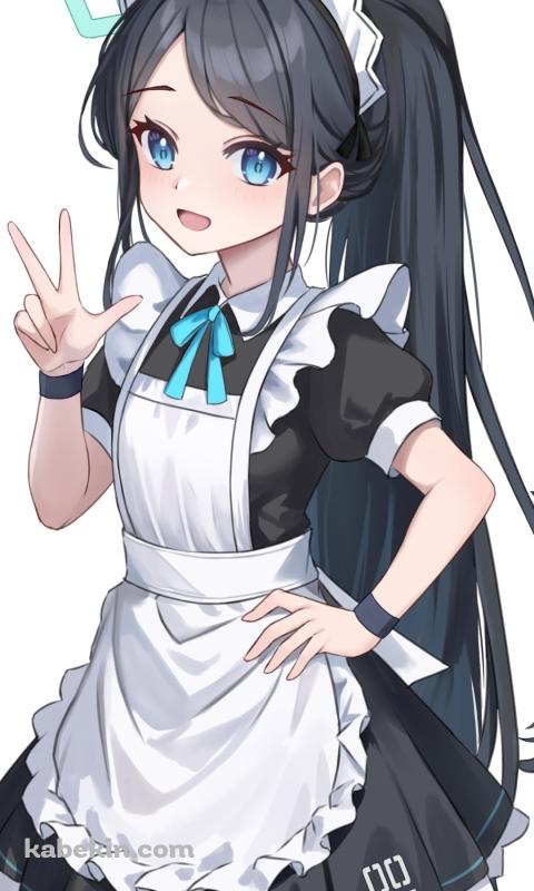 笑顔でVサインをする天童アリス / ブルアカ / ブルーアーカイブのAndroidの壁紙(480px x 800px) スマホ用
