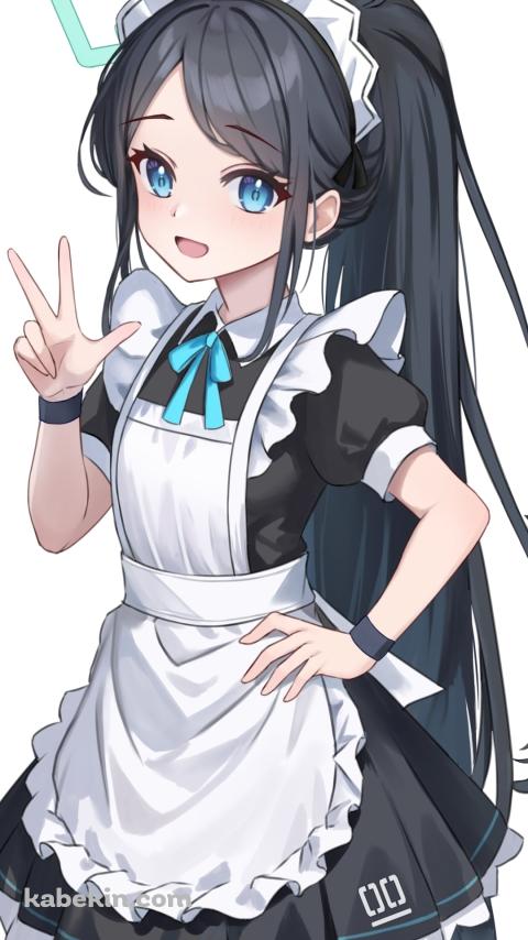 笑顔でVサインをする天童アリス / ブルアカ / ブルーアーカイブのAndroidの壁紙(480px x 854px) スマホ用