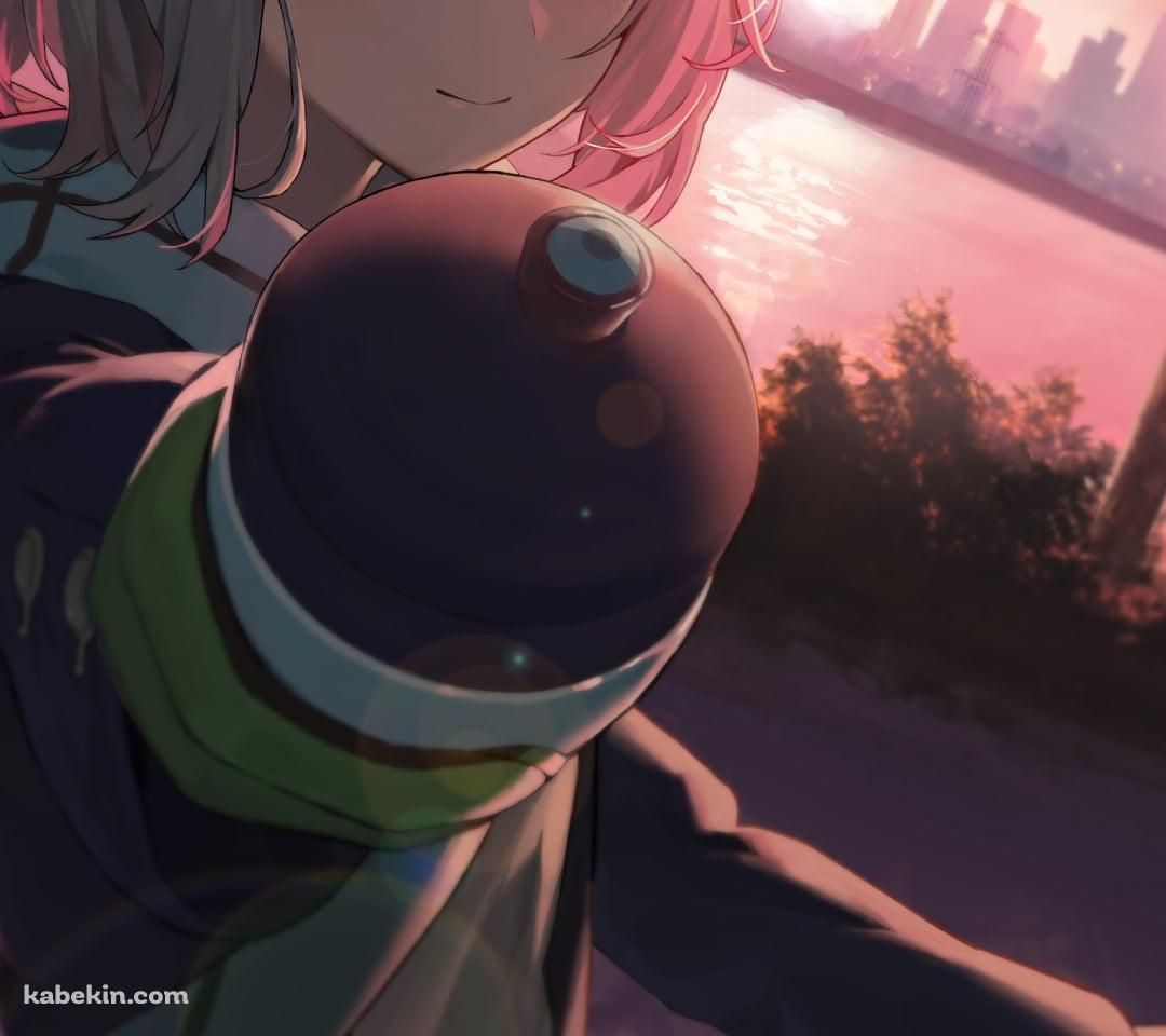 夕陽と砂狼シロコ / 自転車 / マウンテンバイク / ブルアカ / ブルーアーカイブのAndroidの壁紙(1080px x 960px) スマホ用