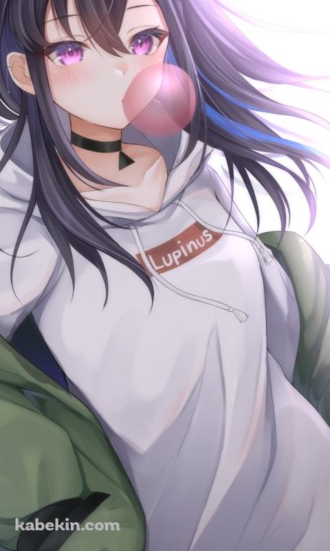 ガム風船を膨らます一ノ瀬うるは / ぶいすぽっ! / バーチャルYouTuber / VtuberのAndroidの壁紙(480px x 800px) スマホ用